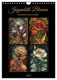Jugendstil Blumen (Wandkalender 2026 DIN A4 hoch), CALVENDO Monatskalender