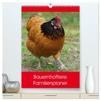 Bauernhoftiere Familienplaner (hochwertiger Premium Wandkalender 2026 DIN A2 hoch), Kunstdruck in Hochglanz
