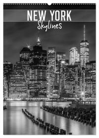 NEW YORK Skylines (Wandkalender 2026 DIN A2 hoch), CALVENDO Monatskalender