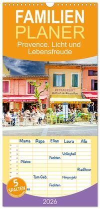 Familienplaner 2026 - Provence. Licht und Lebensfreude mit 5 Spalten (Wandkalender, 21 x 45 cm) CALVENDO