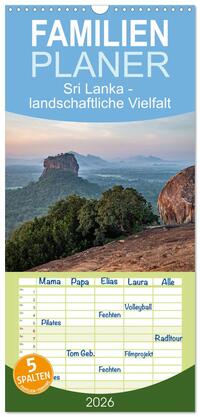 Familienplaner 2026 - Sri Lanka - landschaftliche Vielfalt mit 5 Spalten (Wandkalender, 21 x 45 cm) CALVENDO