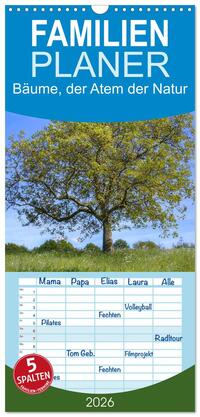 Familienplaner 2026 - Bäume, der Atem der Natur mit 5 Spalten (Wandkalender, 21 x 45 cm) CALVENDO