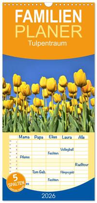Familienplaner 2026 - Tulpentraum mit 5 Spalten (Wandkalender, 21 x 45 cm) CALVENDO