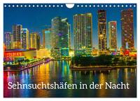 Sehnsuchtshäfen in der Nacht (Wandkalender 2026 DIN A4 quer), CALVENDO Monatskalender