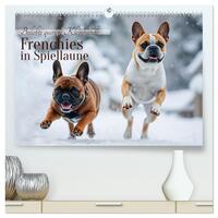 Frenchies in Spiellaune (hochwertiger Premium Wandkalender 2026 DIN A2 quer), Kunstdruck in Hochglanz