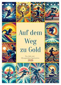 Auf dem Weg zu Gold - Ein Jahr mit Olympischen Sportarten (Tischkalender 2026 DIN A5 hoch), CALVENDO Monatskalender