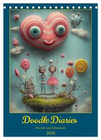 Doodle-Diaries - Ein Jahr zum Schmunzeln (Tischkalender 2026 DIN A5 hoch), CALVENDO Monatskalender