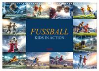 Fussball - Kids in Action (Wandkalender 2026 DIN A3 quer), CALVENDO Monatskalender