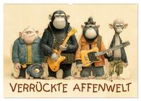 Verrückte Affenwelt (Wandkalender 2026 DIN A2 quer), CALVENDO Monatskalender