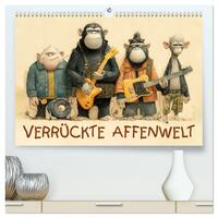 Verrückte Affenwelt (hochwertiger Premium Wandkalender 2026 DIN A2 quer), Kunstdruck in Hochglanz