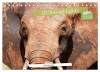 Afrikahighlights - Safarifeeling (Tischkalender 2026 DIN A5 quer), CALVENDO Monatskalender