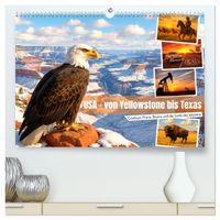 USA – von Yellowstone bis Texas - Cowboys, Prärie und Bisons (hochwertiger Premium Wandkalender 2026 DIN A2 quer), Kunstdruck in Hochglanz