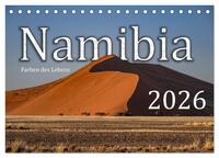 Namibia – Farben des Lebens (Tischkalender 2026 DIN A5 quer), CALVENDO Monatskalender