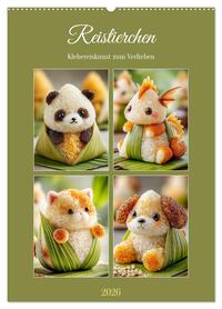 Reistierchen. Klebereiskunst zum Verlieben (Wandkalender 2026 DIN A2 hoch), CALVENDO Monatskalender