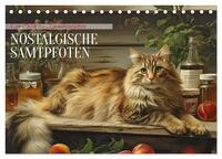 Nostalgische Samtpfoten (Tischkalender 2026 DIN A5 quer), CALVENDO Monatskalender