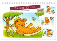 Freche Katzen - Humorvolle Sprüche und charmante Comics (Tischkalender 2027 DIN A5 quer), CALVENDO Monatskalender