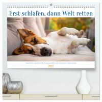 Erst schlafen, dann Welt retten (hochwertiger Premium Wandkalender 2027 DIN A2 quer), Kunstdruck in Hochglanz