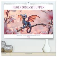 Regenbogenschuppen - Die geheime Welt der magischen Miniatur Drachen (hochwertiger Premium Wandkalender 2027 DIN A2 quer), Kunstdruck in Hochglanz