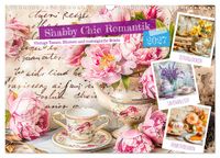 Shabby Chic Romantik - Vintage Tassen, Blumen und nostalgische Briefe (Wandkalender 2027 DIN A3 quer), CALVENDO Monatskalender