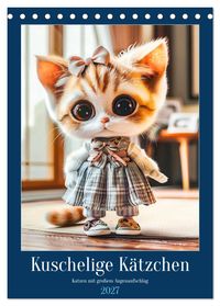 Kuschelige Kätzchen - Katzen mit großem Augenaufschlag (Tischkalender 2027 DIN A5 hoch), CALVENDO Monatskalender
