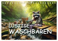 Lustige Waschbären (Tischkalender 2027 DIN A5 quer), CALVENDO Monatskalender