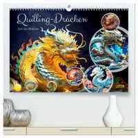 Quilling-Drachen - Jahr des Drachen (hochwertiger Premium Wandkalender 2027 DIN A2 quer), Kunstdruck in Hochglanz