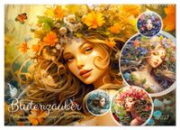Blütenzauber - Farbenfrohe Illustrationen der Göttin Flora (Wandkalender 2027 DIN A2 quer), CALVENDO Monatskalender