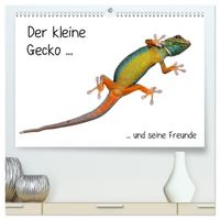 Der kleine Gecko und seine Freunde (hochwertiger Premium Wandkalender 2027 DIN A2 quer), Kunstdruck in Hochglanz