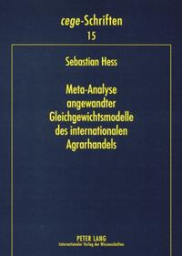 Meta-Analyse angewandter Gleichgewichtsmodelle des internationalen Agrarhandels