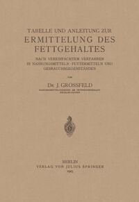 Tabelle und Anleitung zur Ermittelung des Fettgehaltes nach vereinfachtem Verfahren in Nahrungsmitteln • Futtermitteln und Gebrauchsgegenständen