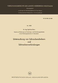 Untersuchung von Schraubendrehern und Schraubenverbindungen