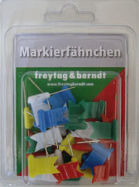 Markierfähnchen wehend, Bunt