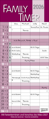 Family Timer Malve 2026