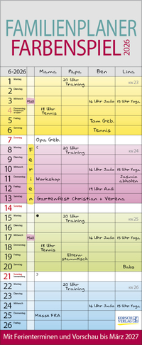 Familienplaner Farbenspiel 2026