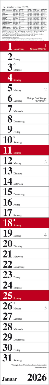 Streifenplaner Praktika Rot 2026