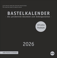 Premium-Bastelkalender schwarz groß 2026