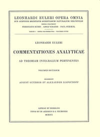 Commentationes analyticae ad theoriam integralium ellipticorum pertinentes 1st part