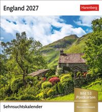 England Sehnsuchtskalender 2027 - Wochenkalender mit 53 Postkarten
