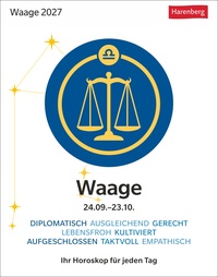Waage Sternzeichenkalender 2027 - Tagesabreißkalender - Ihr Horoskop für jeden Tag