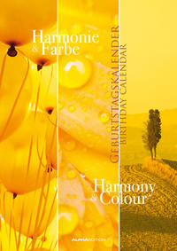 Alpha Edition - Geburtstagskalender Harmonie & Farbe, immerwährend, 21x30cm, Kalender mit einer Spalte, extra viel Platz für Einträge, mit farbenfrohen, grafischen Designs, deutsches Kalendarium