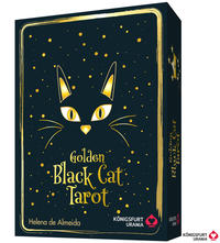 Golden Black Cat Tarot - Hochwertige Stülpdeckelschachtel mit Goldfolie
