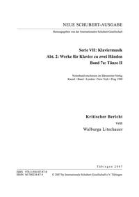 Neue Schubert-Ausgabe. Kritische Berichte / Werke für Klavier zu zwei Händen / Tänze II