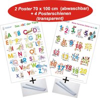Das ABC der Tiere + Meine tierischen Zahlen von 1-20 + 4 Posterschienen