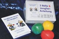 3 Bälle & Jonglier-Anleitung (rot, gelb, grün)
