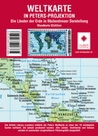 Weltkarte Petersprojektion, deutsch (ca. 82,5 x 52,3 cm)