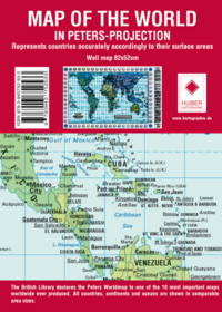 Weltkarte Petersprojektion, englisch (ca. 82,5 x 52,3 cm)