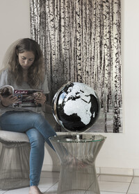 COLUMBUS ARTLINE schwarz Tischglobus mit SWAROVSKI ZIRCONIA Ziersteinen, Ø 40 cm