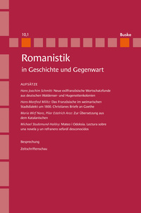 Romanistik in Geschichte und Gegenwart 10.1