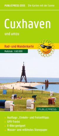Publicpress Rad- und Wanderkarte Cuxhaven und umzu (mit Stadtplan) 1:60.000